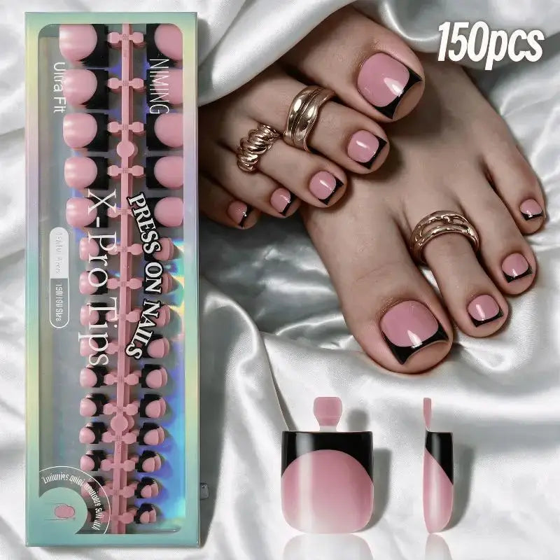 French Tip Press-On Toenails