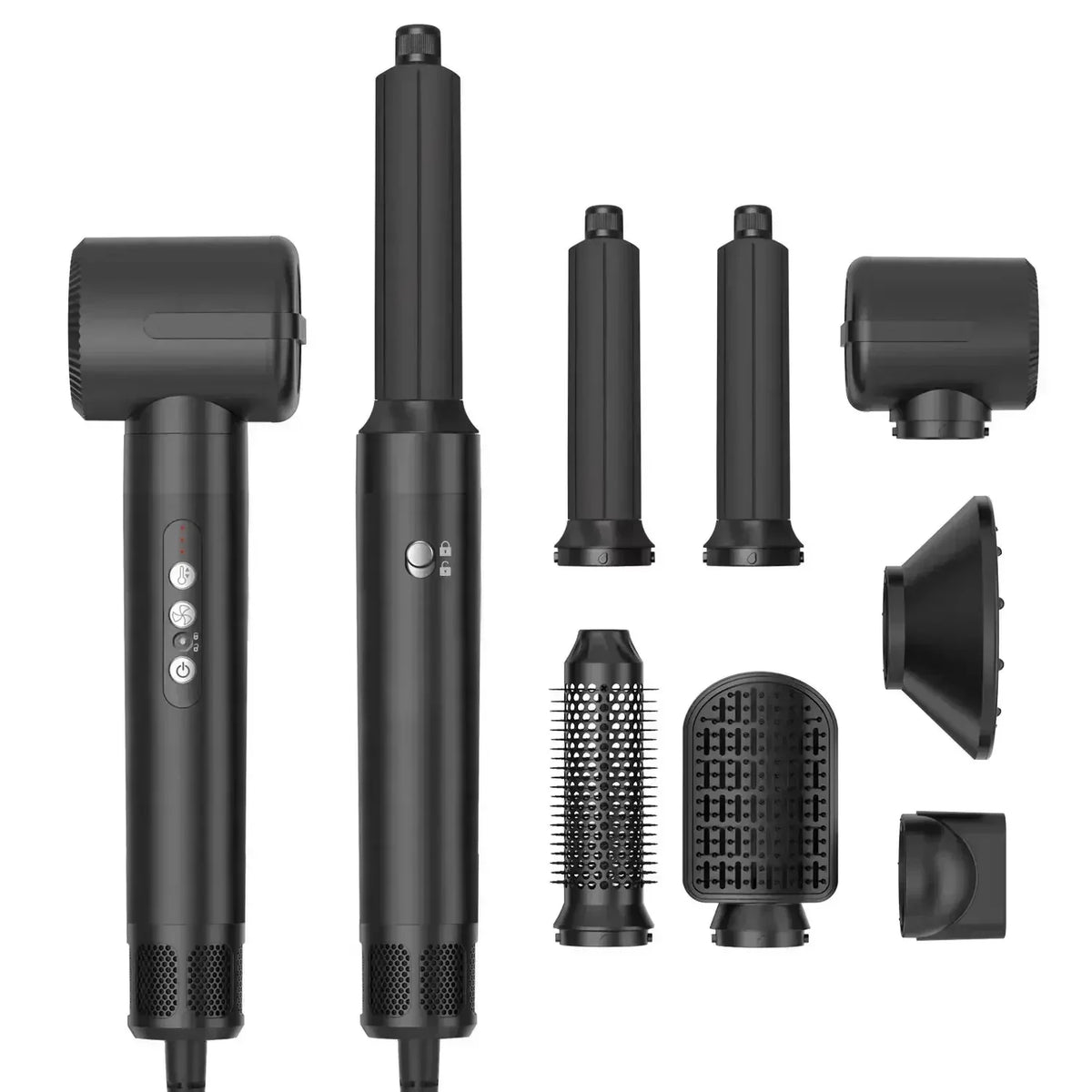 7 In 1 Salon Hot Air Brush Brushless High Speed Hair Dryer With Diffuser Ionic Blow Dryer Styling Comb Auto Hair Curler