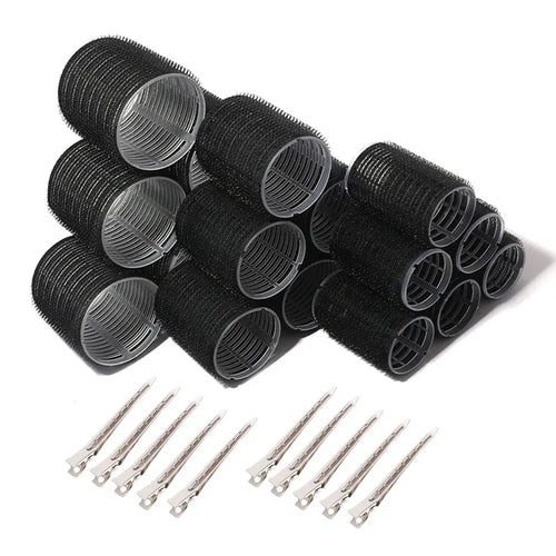 28pcs/Set Hair Roller Sets, 18pcs Plastic Self Grip Hair Curlers 3 Sizes Hair Rollers, 10pcs Metal Clips, DIY Hairdressing Tools