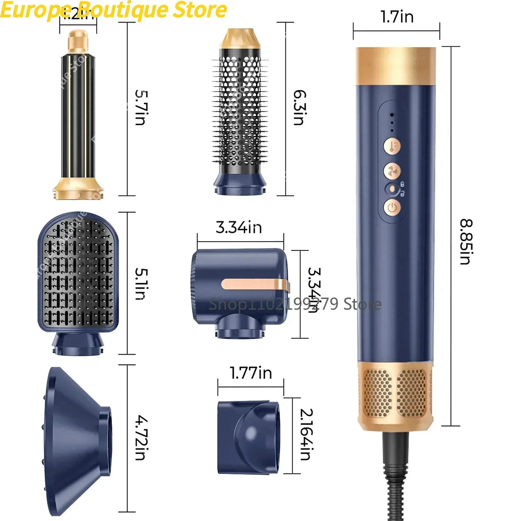 7 In 1 Salon Hot Air Brush Brushless High Speed Hair Dryer With Diffuser Ionic Blow Dryer Styling Comb Auto Hair Curler