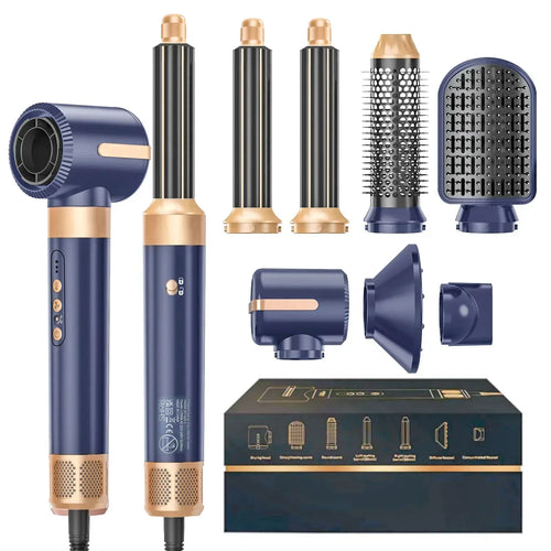 7 In 1 Salon Hot Air Brush Brushless High Speed Hair Dryer With Diffuser Ionic Blow Dryer Styling Comb Auto Hair Curler