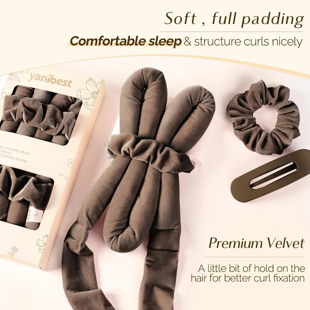 No Heat Hair Rollers Heatless Curling Rod Headband Soft Hair Curler Satin Curlers Curls Sleeping Bonnet Night Cap Styling Tools