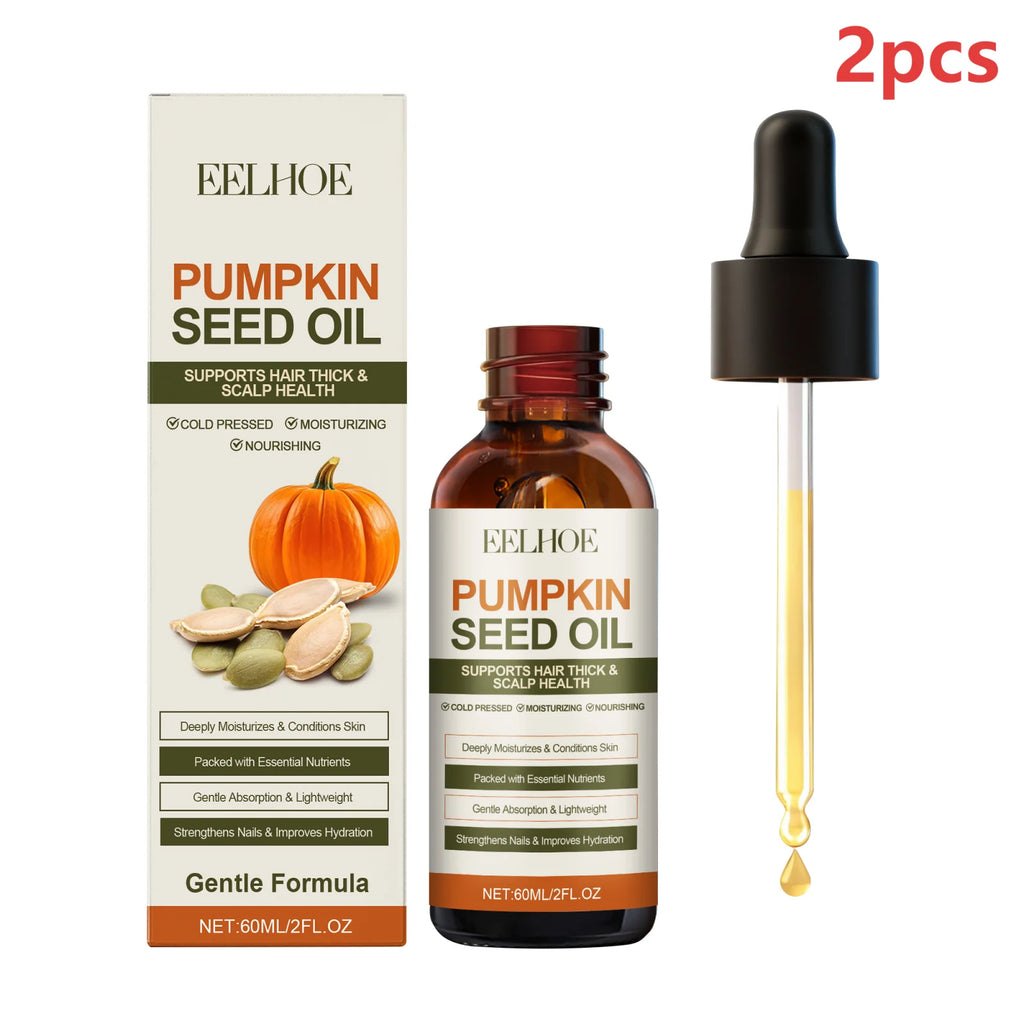 EELHOE Pumpkin Seed Oil Hair Growth Products Moisturizing Scalp Treatment Nail Repair Cold-Pressed Natural Organic Castor Oil