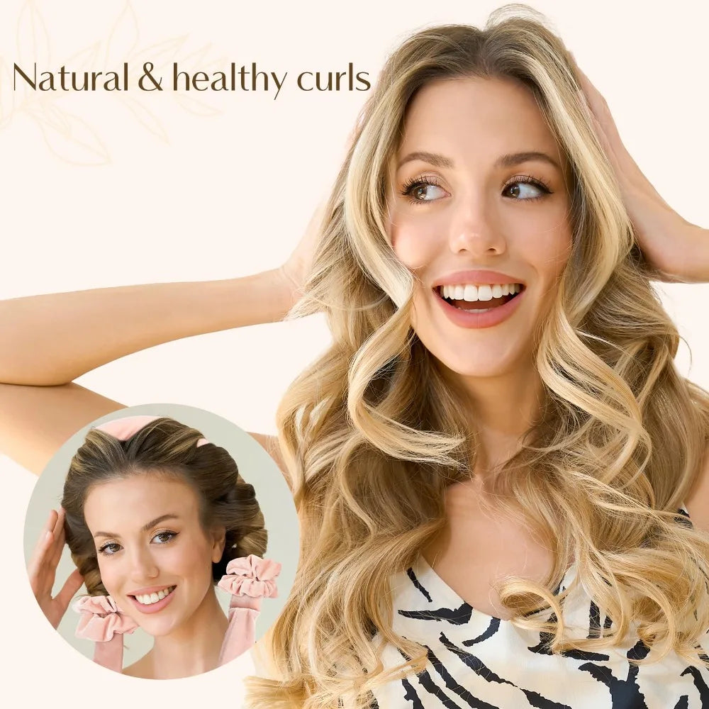 No Heat Hair Rollers Heatless Curling Rod Headband Soft Hair Curler Satin Curlers Curls Sleeping Bonnet Night Cap Styling Tools