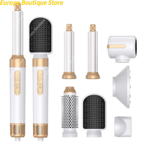 7 In 1 Salon Hot Air Brush Brushless High Speed Hair Dryer With Diffuser Ionic Blow Dryer Styling Comb Auto Hair Curler