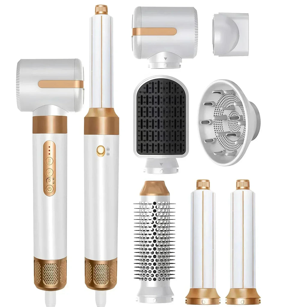 7 In 1 Salon Hot Air Brush Brushless High Speed Hair Dryer With Diffuser Ionic Blow Dryer Styling Comb Auto Hair Curler