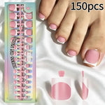 French Tip Press-On Toenails