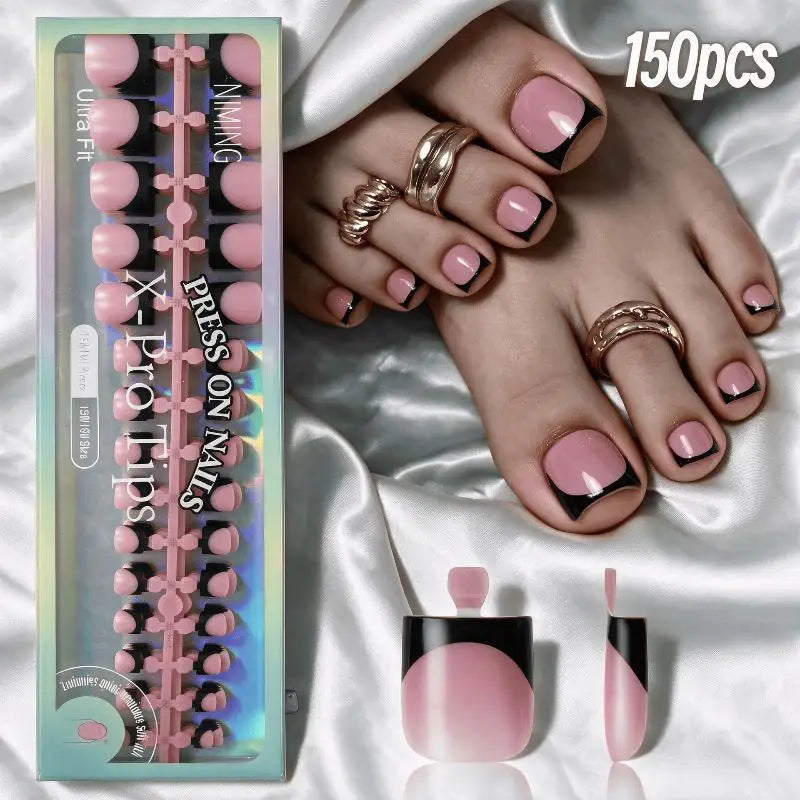 French Tip Press-On Toenails
